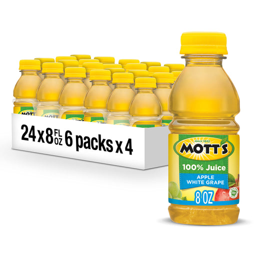 Mott's 100% Apple White Grape Juice, 8 fl oz bottles (Pack of 24) Apple White Grape 8 Fl Oz (Pack of 24)