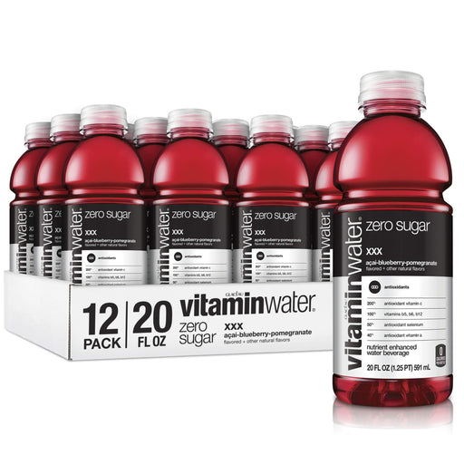 vitaminwater zero xxx, aA§ai-blueberry-pomegranate flavored, electrolyte enhanced bottled water with vitamin b5, b6, b12, 20 fl oz, 12 pack zero xxx acai-blueberry-pomegranate