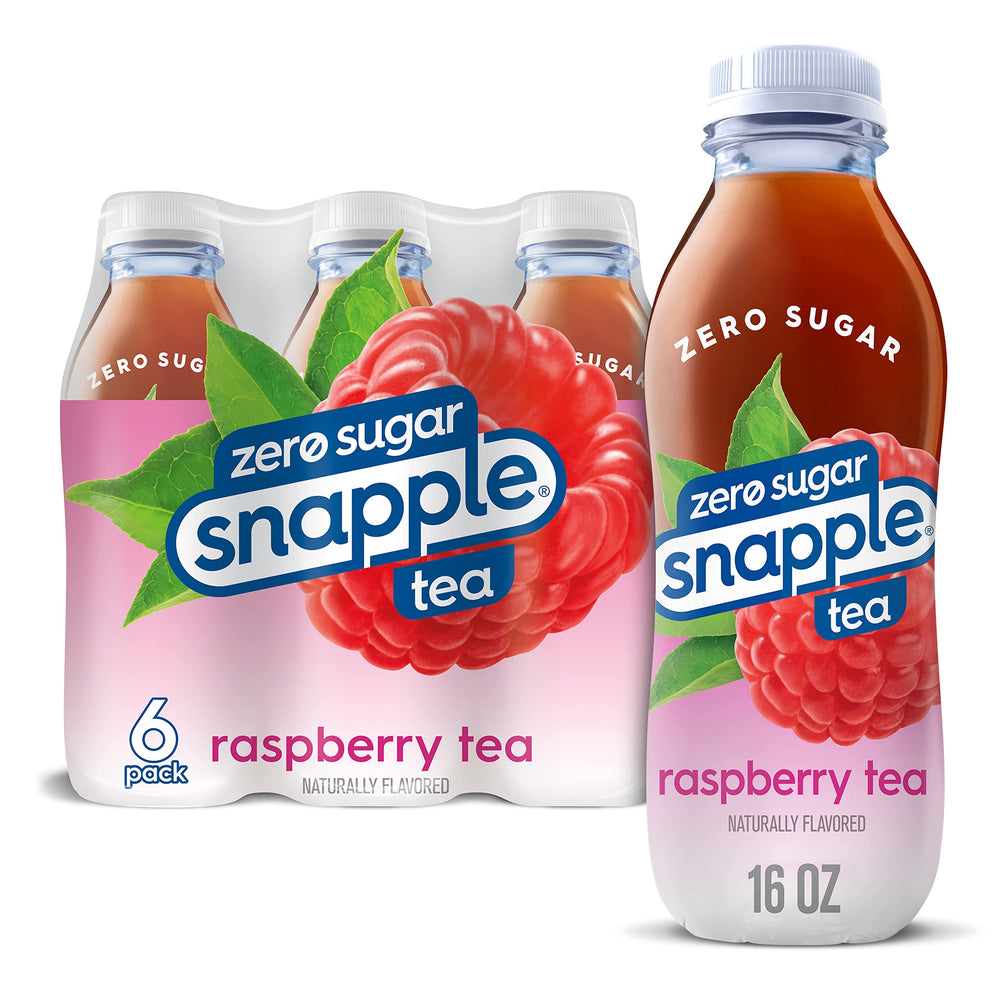 Diet Snapple Raspberry Tea, 16 fl oz recycled plastic bottle, 6 pack