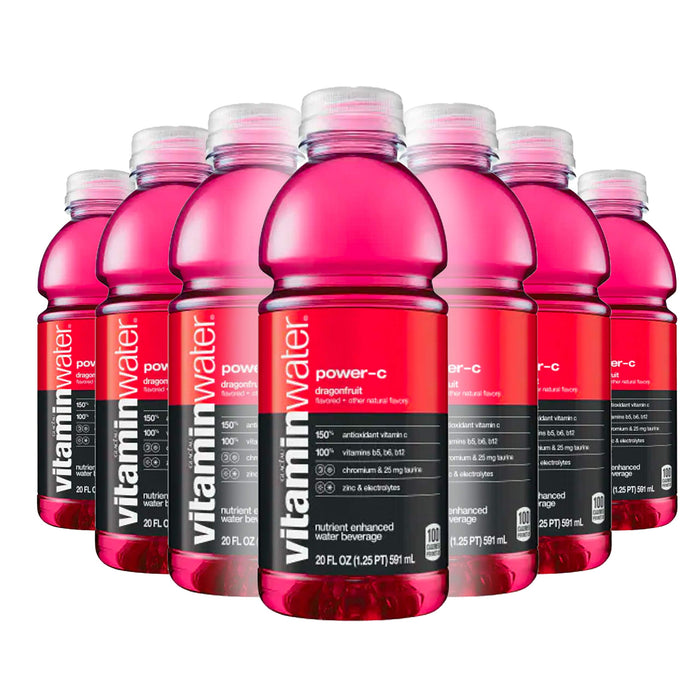 Vitamin Water, Dragonfruit - Power C, 20oz Bottle (Pack of 6, Total of 120 Oz) 20 Fl Oz (Pack of 6)