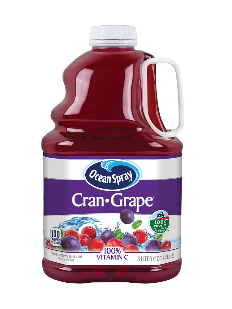 Ocean Spray Cran-Grape Juice Drink, 3L 101.4 Ounce (Pack of 6) Cranberry Grape 101.4 Fl Oz (Pack of 6)