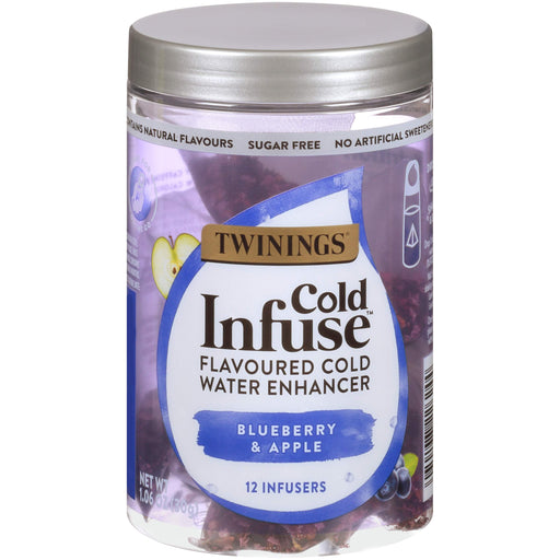 Twinings Cold Infuse Flavored Water Enhancer, Blueberry & Apple, 12 Infusers (Pack of 6) Blueberry & Apple 12 Count (Pack of 6)