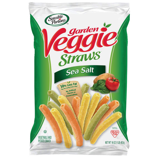 Sensible Portions Garden Veggie Straws, Sea Salt, 16 Oz (Pack of 6) Chips