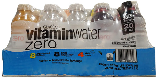 Glaceau Vitamin Water Zero Variety Pack, 20 Fl Oz (Pack of 20)