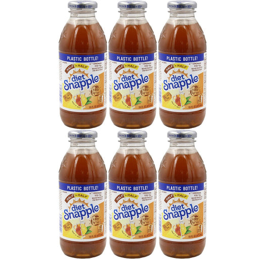 Snapple Diet Half and Half Iced Tea, 16oz Bottle (Pack of 6, Total of 96 Fl Oz) 16 Fl Oz (Pack of 6)