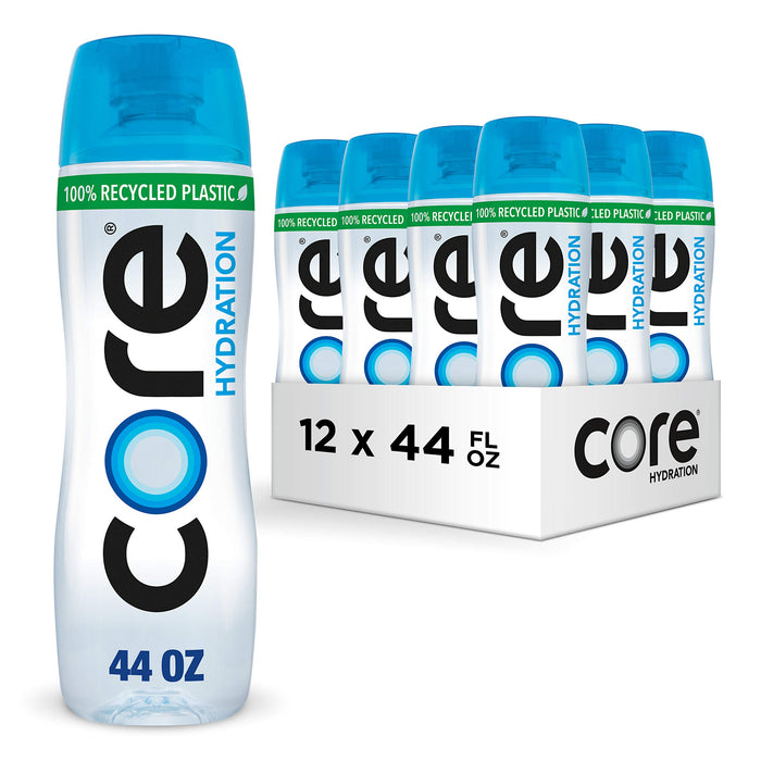 CORE Hydration, Nutrient Enhanced Water, Perfect 7.4 Natural pH, Ultra-Purified With Electrolytes and Minerals, Cup Cap For Sharing, 44 Fl Oz, Pack of 12 44 Fl Oz (Pack of 12)
