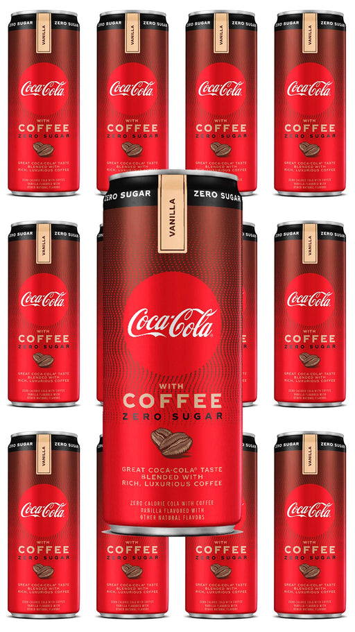 Coca cola coffee ZERO vanilla, 12 cans, 12 fl oz , totall 144 fl oz