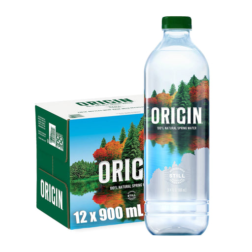 ORIGIN, 100% Natural Spring Water, 900 mL, Recycled Plastic Bottle, 12 Pack Unflavored-12 Pack 30.4 Fl Oz (Pack of 12)
