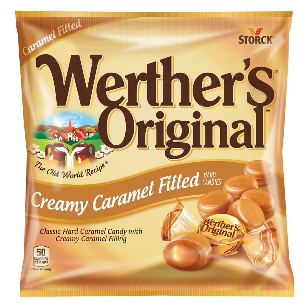 Werther's Original Creamy Caramel Filled Candy, 2.65 Oz Bags (Pack of 12) Caramel 2.65 Ounce (Pack of 12)