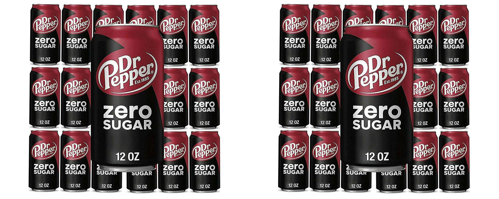 Dr Pepper Zero Sugar, 12 fl oz , 18 cans, total 216 fl oz Pack of 2