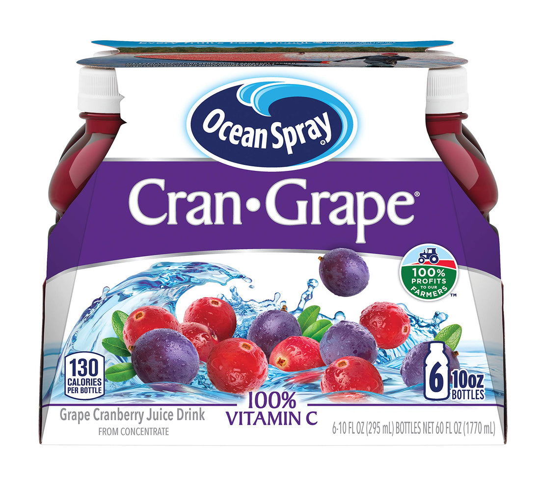 Ocean Spray Cran-Grape Juice Drink, 10 Ounce Bottle (Pack of 6) Cranberry Grape