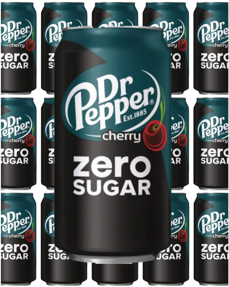 Zero sugar dr pepper CHERRY, 12 FL OZ, 15 CANS, Total 180 fl oz Cherry 12 Fl Oz (Pack of 15)
