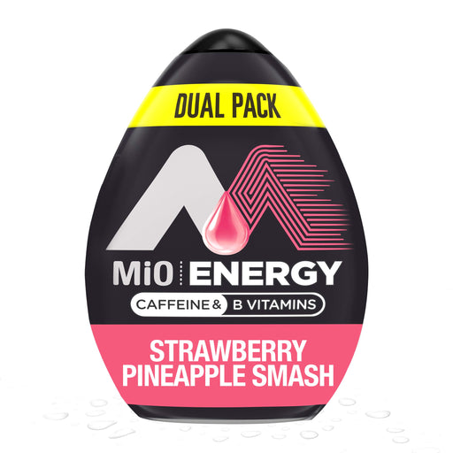 MiO Energy Strawberry Pineapple Smash Naturally Flavored Liquid Water Enhancer with Caffeine & B Vitamins Dual Pack, 2 ct Pack, 1.62 fl oz Bottles