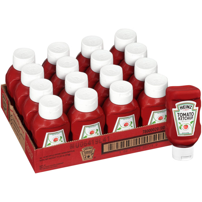 Heinz Ketchup Forever Full Inverted Bottles, 14 oz., 16 per case