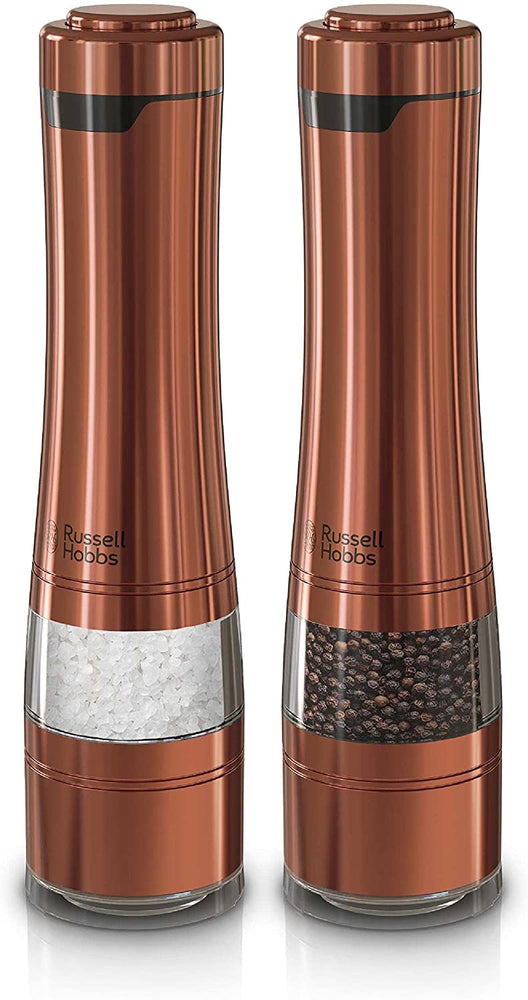 Remington Russell Hobbs RHPK4100CPR Electric Salt & Pepper Mills, Copper, Set of 2 Grinders