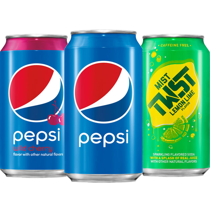 Pepsi, Variety Pack (Pepsi/Wild Cherry Pepsi/Mist Twst) 12 fl oz. cans (24 Pack)