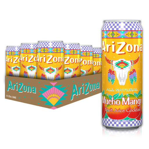 Arizona Mucho Mango Drink Big Can, 23 Fl Oz (Pack of 12)