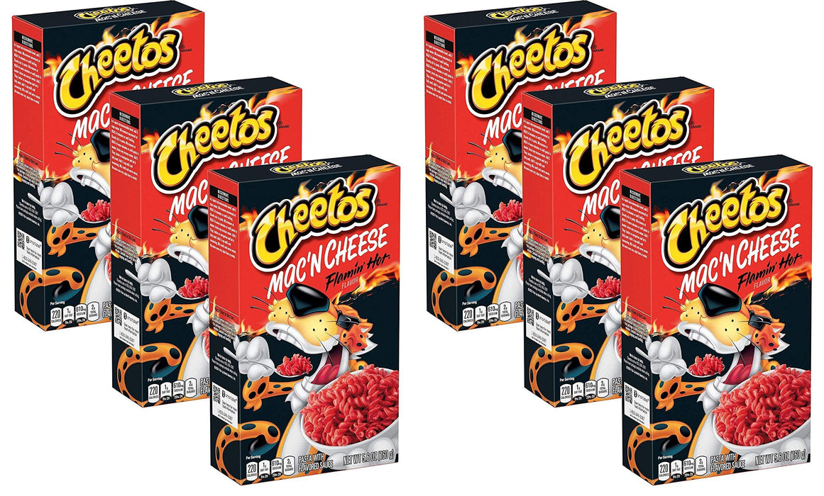 Cheetos Macan Cheese Flamin Hot flavor (5.9 Oz box) Pack of 3 Pack of 2