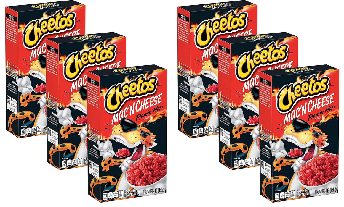 Cheetos Macan Cheese Flamin Hot flavor (5.9 Oz box) Pack of 3 Pack of 2
