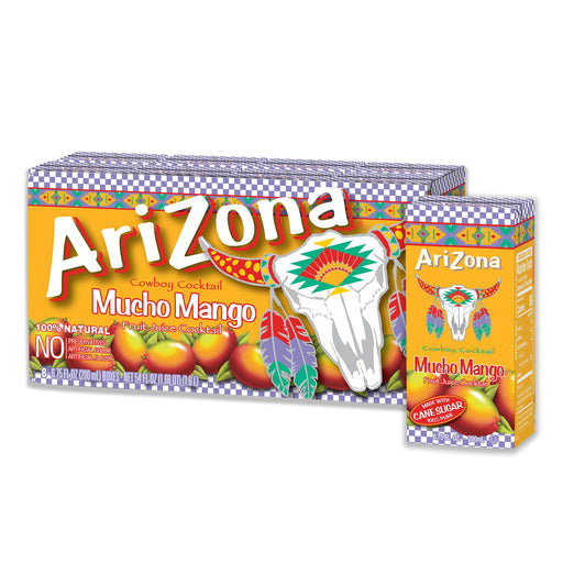AriZona Mucho Mango Drink, 6.75 fl oz Tetra Box (Pack of 32)