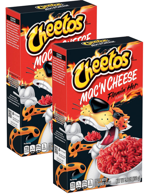 Cheetos Macan Cheese Flamin Hot flavor (5.9 Oz box) Pack of 2 Pack of 10