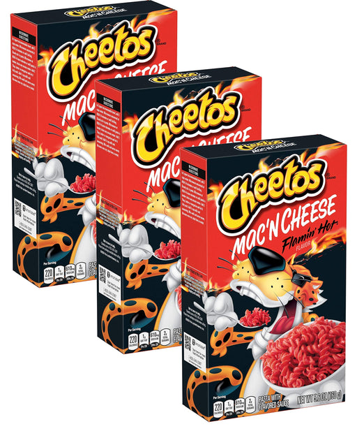 Cheetos Macan Cheese Flamin Hot flavor (5.9 Oz box) Pack of 3 - SET OF 10