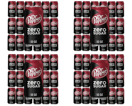 Dr Pepper Zero Sugar, 12 fl oz , 18 cans, total 216 fl oz Pack of 4