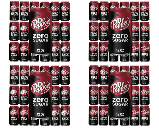 Dr Pepper Zero Sugar, 12 fl oz , 18 cans, total 216 fl oz Pack of 4