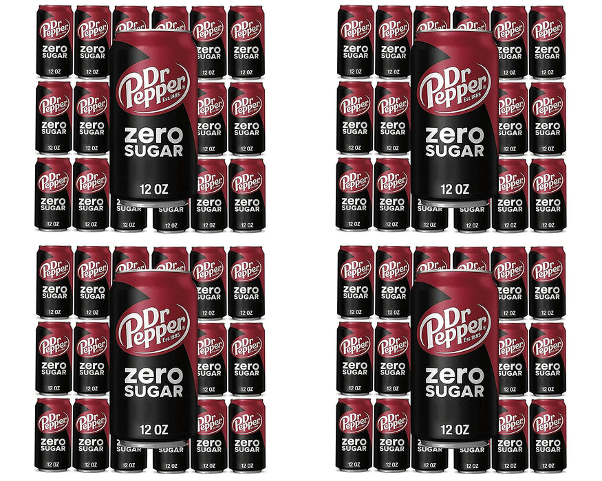 Dr Pepper Zero Sugar, 12 fl oz , 18 cans, total 216 fl oz Pack of 4