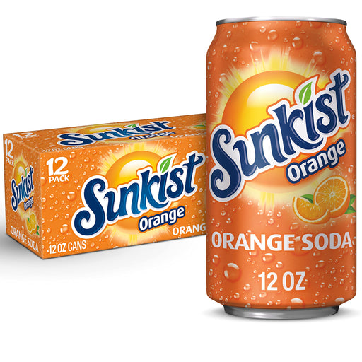 Sunkist Orange Soda, 12 Fluid Ounce Can, 12 Count Orange 12 Fl Oz (Pack of 12)