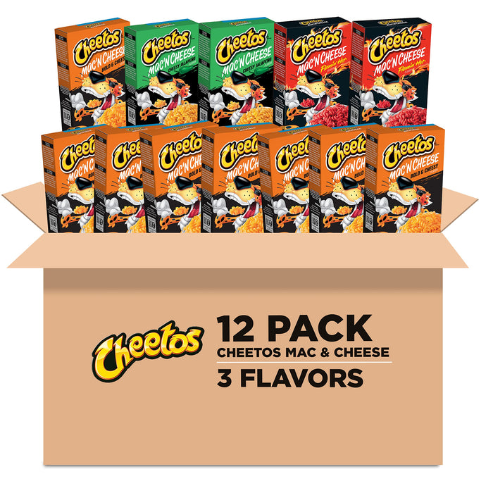 Cheetos Mac 'N Cheese, 3 Flavor Variety Pack, 12 Count Mac N' Cheese Variety Pack, Boxes