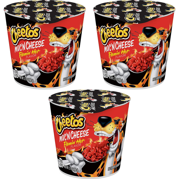 Flamin' HOT Mac-N-Cheese (Individual Cup 2 Ounces Each) SET of 3