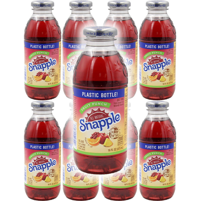 Snapple Fruit Punch Iced Tea, 16oz Bottle (Pack of 8, Total of 128 Fl Oz) 16 Fl Oz (Pack of 8)