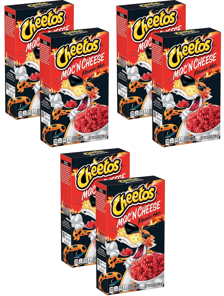 Cheetos Macan Cheese Flamin Hot flavor (5.9 Oz box) Pack of 2 Pack of 3