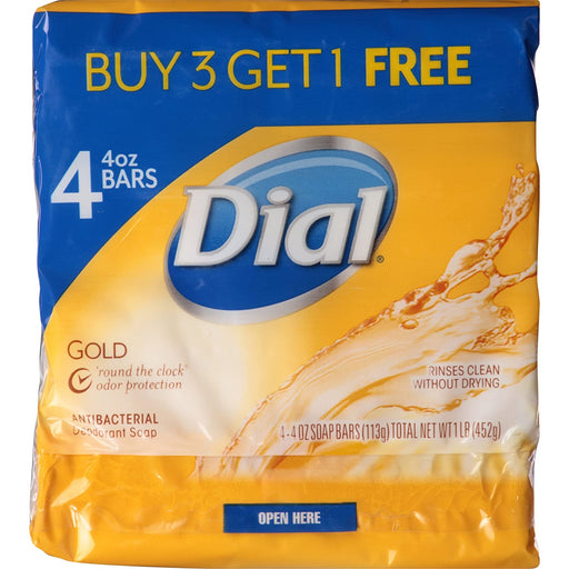 Dial Antibacterial Bar Soap, Gold, 4 Ounce - 4 Total Bars