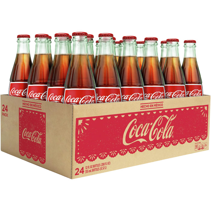 Coca-Cola Mexican Coke Soda Soft Drink, Cane Sugar, 355 mL, 24 Pack 12 Ounce