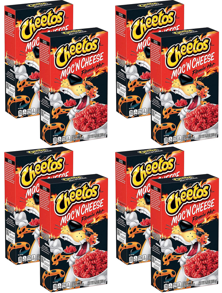 Cheetos Macan Cheese Flamin Hot flavor (5.9 Oz box) Pack of 2 Pack of 4