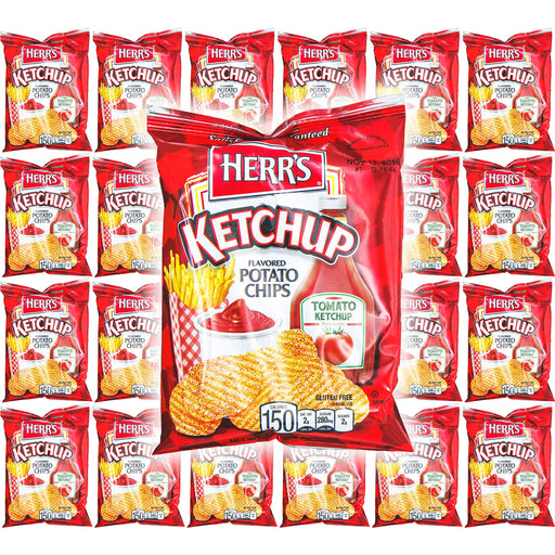 HERR'S Ketchup Flavor Potato Chips, 1oz Bag (Pack of 24, Total of 24 Oz)