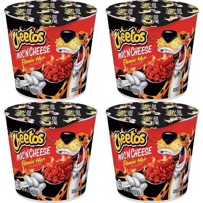 Flamin' HOT Mac-N-Cheese (Individual Cup 2 Ounces Each) SET of 4