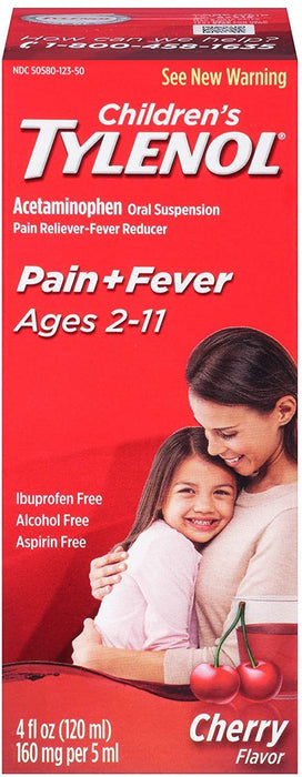Ty-lenol Children's Pain Reliever/fever Reducer Oral Suspension Liquid, Cherry Flavor 4 Oz (Pack of 2)