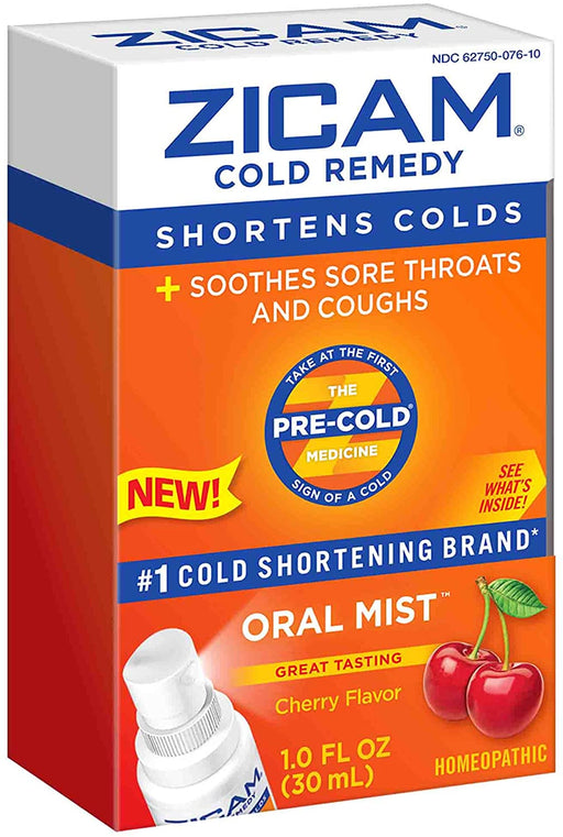 Zicam Cold Remedy Oral Mist, Cherry Flavor, 1 Ounce Soothes Sore Throats and Coughs