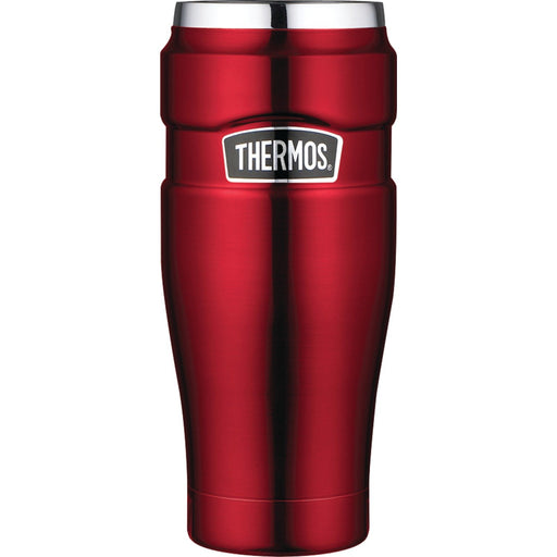 Thermos Vacuum-Insulated Travel Tumbler, Cranberry, 16 oz