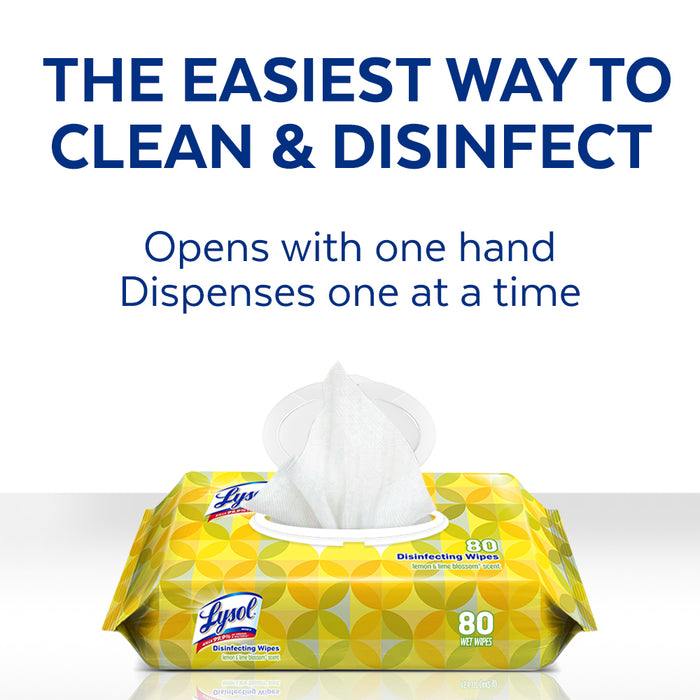 Lysol Handi-Pack Disinfecting Wipes, 80ct, Lemon & Lime Blossom - 1 EA