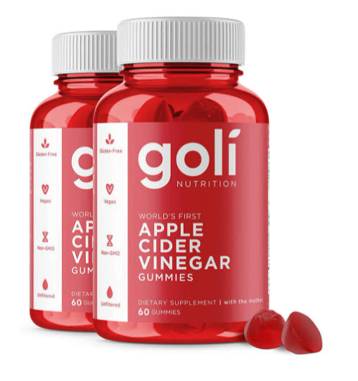 Goli Nutrition Apple Cider Vinegar Gummies, 60 ct (pack of 2)