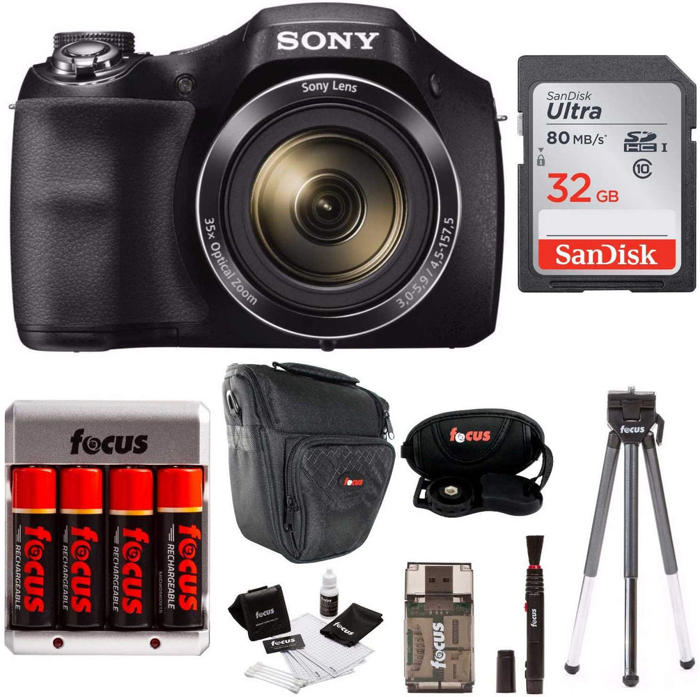 Sony Cyber-Shot DSCH300B Digital Camera in Black + 32GB Accessory Kit (Sony Cyber-Shot Digital Camera Bundle)