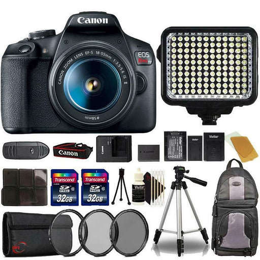 Canon Eos Rebel T7 DSLR Camera with 18-55mm Lens + Two 32GB Accessory Kit