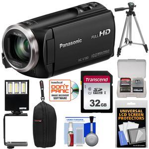 Panasonic HC-V180 HD Video Camera Camcorder with 32GB Card + Case + Tripod + LED