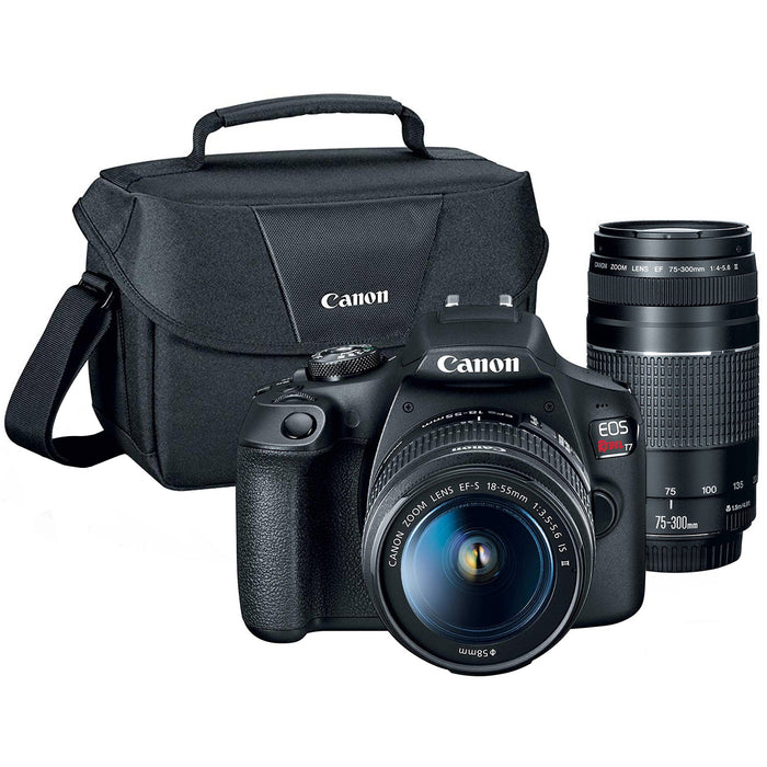 Canon EOS Rebel T7 DSLR Camera with EF18-55mm + EF 75-300mm Double Zoom Kit