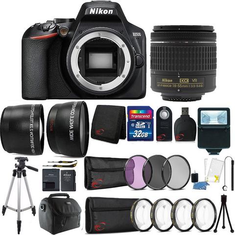 Nikon D3500 24.2MP Digital SLR Camera with AF-P DX 18-55mm VR Lens and Ultimate Accessory Bundle