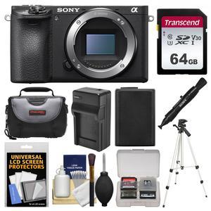 Sony ILCE6500-B-kit-95192 Alpha a6500 4K Wi-Fi Digital Camera Body with 64GB Card + Case + Battery & Charger + Tripod + Kit